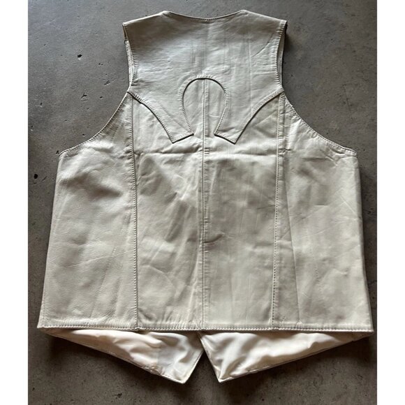 Vintage ORIGINALES Hnos Solorzano White Brown 100% Crocodile Leather Vest Sz S - Picture 10 of 14